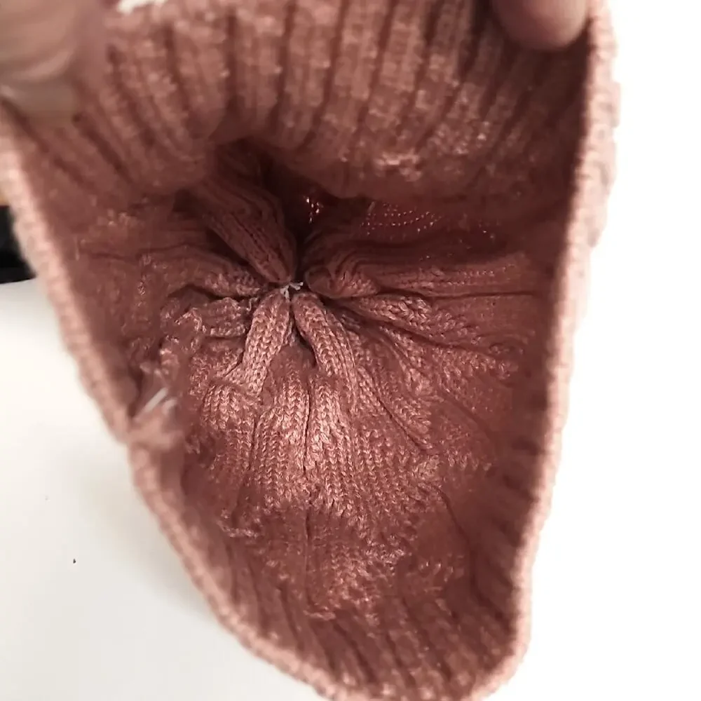 Women's Chic Blush Pink Knit Fall Winter Beanie Hat Skull Cap OSFM